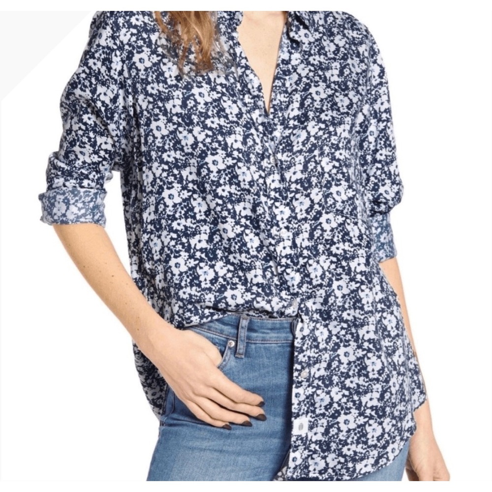 Grayson‎ Frank & EileenThe Hero Button Down shirt floral blue 1 classic  coastal